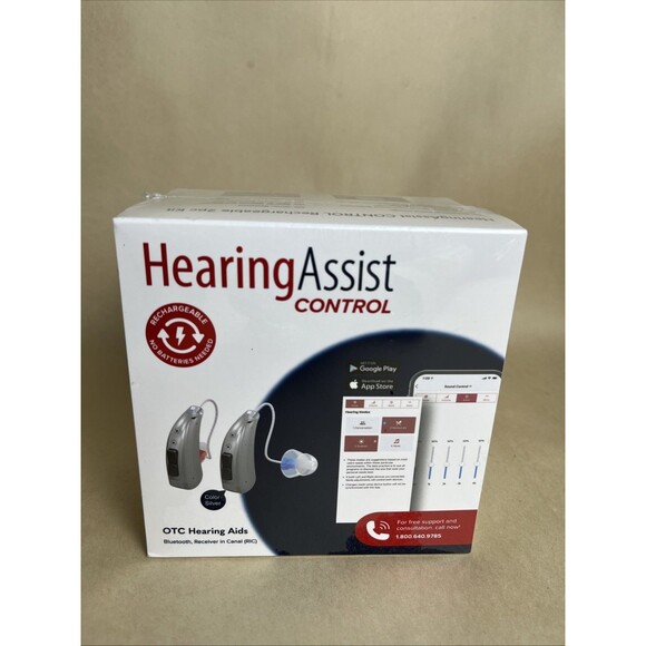 New Sealed Hearing Assist Control Rechargeable 2pc Kit OTC Hearing Aids - Picture 1 of 5
